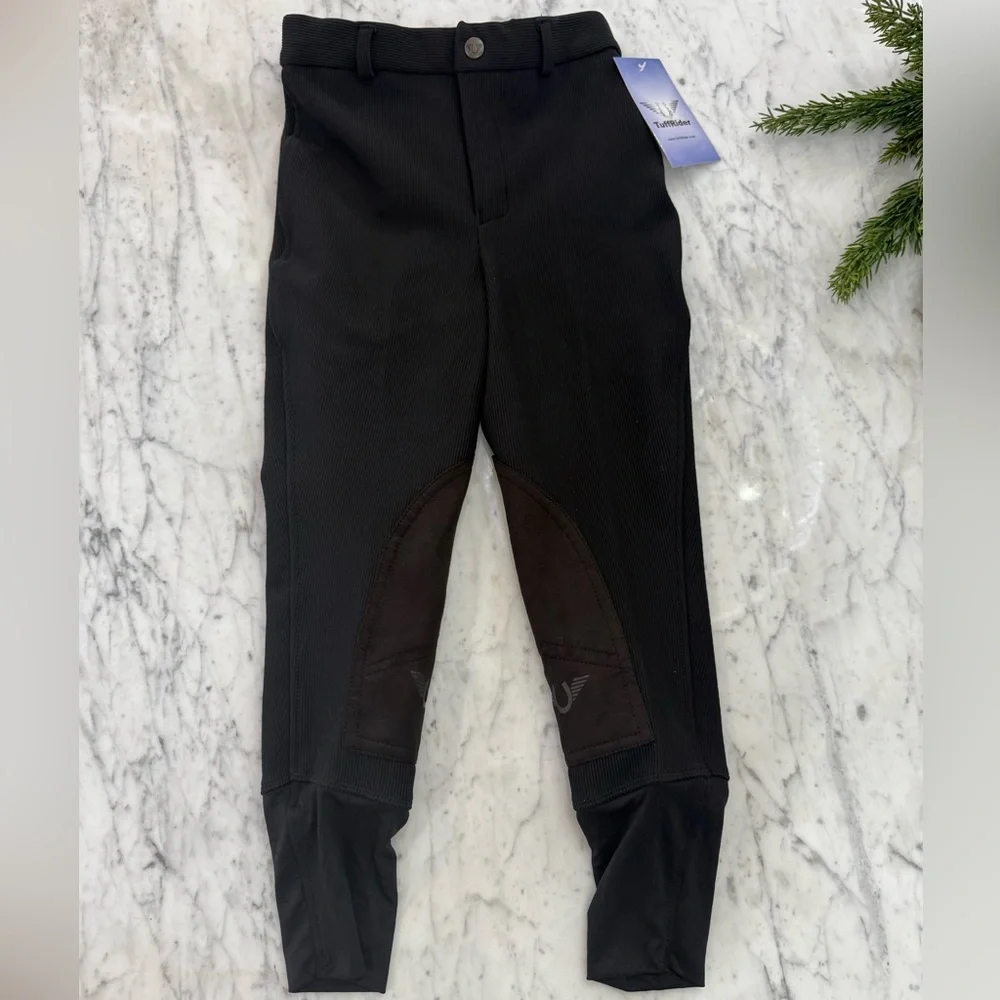 NWT Tuff Rider Kids Size 8 Black Riding Pants Breeches - Picture 1 of 6